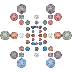 Mixed Color 48Pcs 8 Style Resin Cabochons, Imitation Turquoise, Dome/Half Round, Mixed Color, 10x4mm