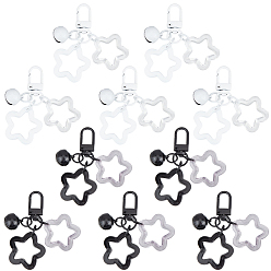 (52) Непрозрачная лаванда 10шт 2 цвета звезда акриловые подвесные украшения, застежки из сплава, подвески для украшений сумок, разноцветные, 67 мм, 5 шт / цвет
