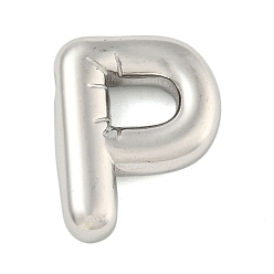 Letter P Не тускнеющие 304 подвески из нержавеющей стали, шарм-буква, Письмо P, 18.5x15x5 мм, отверстие : 3x2 мм