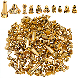 Античное Золото 2 наборы для самостоятельного изготовления украшений, включая сплавную концевую накладку, бусины и колпачки для бусин, античное золото , 6.5~17.5x6.5~9.5x3~9.5 мм, отверстие : 1.4~8 мм