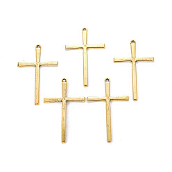 Antique Golden Tibetan Style Alloy Cross Large Pendants, Lead Free, Nickel Free and Cadmium Free, Antique Golden, 61.5x36.5x2mm, Hole: 2mm