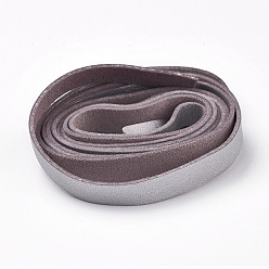 Серебро Односторонний плоский шнур из искусственной замши, искусственная замшевая кружева, серебряные, 10x1.5 мм, около 1.09 ярдов (1 м) / прядь