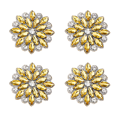 Нарцисс 4 шт. аксессуары из пайеток и стразов, используется для свадебного пояса, аксессуары для талии, бледно-желтый цвет, 55x6 мм