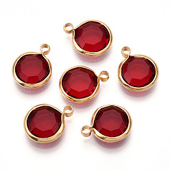 (123L) Белый крем непрозрачный блеск K 9 стеклянные подвески, плоско-круглые, с латунной фурнитурой , граненые, реальный 18 k позолоченный, огнеупорный кирпич, 13.5~14x10.5~11x3.5~4 мм, отверстие : 1.8 мм