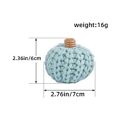 Бледно-бирюзовый Вязаные тыквы из полиэстера, украшения для Хэллоуина, для домашнего украшения рабочего стола, бледные бирюзовая, 70x60 мм