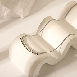 Нержавеющая Сталь Цвет Стильные 304 ожерелья-змейки из изогнутой трубчатой бусины из нержавеющей стали для женщин, цвет нержавеющей стали, 16.14 дюйм (41 см)