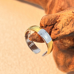 Золотой & Цвет Нержавеющей Стали 304 из нержавеющей стали манжеты кольца, двухтональные открытые кольца, золотые и нержавеющая сталь цвет, 5 мм