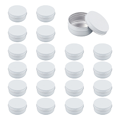 Белый Круглые алюминиевые жестяные банки, алюминиевая банка, контейнеры для хранения косметики, свечи, конфеты, с винтовой крышкой, белые, 2.85x5.95 см, внутренний диаметр: 53 мм, мощность: 50мл