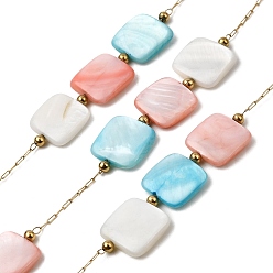 Настоящее золото 18K Ручная работа 304 квадратные звенья цепей из нержавеющей стали, пайки, с 316 цепями и катушкой из нержавеющей стали, ионное покрытие (ip), реальный 18 k позолоченный, Ссылки: 39x10x2.5~3 мм & 12~13x10x2.5~3 мм