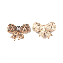 Light Gold Legierung Strass-Cabochons, Schleife, Licht Gold, 18.5x23.5x4.6 mm