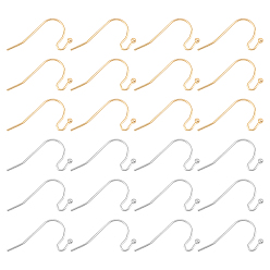 (52) Непрозрачная лаванда 100 шт. 2 стиль 316 хирургические и 304 крючки для сережек из нержавеющей стали, ушная проволока пастушьего крючка, золотые и нержавеющая сталь цвет, 20~22x12x1.8~2 мм, штифты : 0.6~0.7 мм, 50 шт / цвет