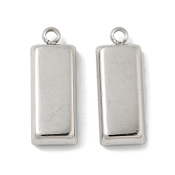 Нержавеющая Сталь Цвет 304 подвески из нержавеющей стали, бар, цвет нержавеющей стали, 18x7x3.5 мм, отверстие : 1.6 мм