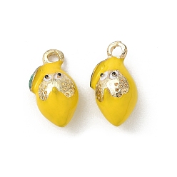 Лимон Подвески из эмали и сплава, золотой свет, без кадмия, без никеля и без свинца, лимон, 16x8.5x8 мм, отверстие : 1.8 мм