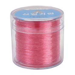 Светло-Вишневый Корейская эластичная эластичная нить с круглыми кристаллами, для браслетов изготовление ювелирных изделий из драгоценных камней ремесло из бисера, светло-вишневый, 0.5 мм, около 328.08 ярдов (300 м) / рулон