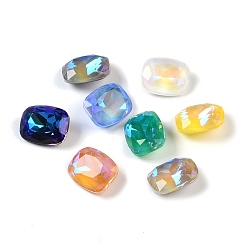 (52) Непрозрачная лаванда Стеклянные стразы кабошоны, вернуть точку, граненые, прямоугольные, разноцветные, 10x8x4.5 мм