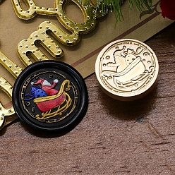 Santa Claus Рождественская серия сургучная печать латунная головка штампа, для сургучной печати, золотые, Дед Мороз, 25x14 мм, внутренний диаметр: 7.5 мм