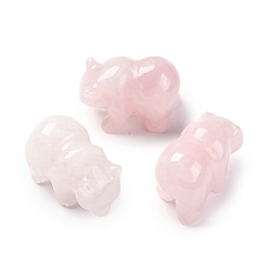 Розовый Кварц Натуральный розы украшения кварц дисплей, товары для украшения дома, белый медведь, 34~36x48~50x26~28 мм