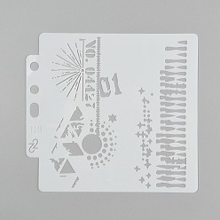 Sun Large Plastic Reusable Drawing Painting Stencils Templates, for Painting on Scrapbook Fabric Tiles Floor Furniture Wood, Sun Pattern, 130x140x0.3mm, Hole: 7mm and 7x12mm