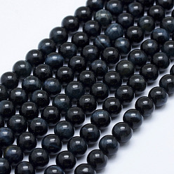 Тигровый глаз Природных тигровый глаз бисер нитей, окрашенная и подогревом, круглые, 8 мм, отверстие : 1 мм, около 47~48 шт / нитка, 15.5 дюйм (39.5 см)