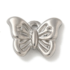 Нержавеющая Сталь Цвет Антикоррозийные 304 подвески из нержавеющей стали, бабочки прелести, цвет нержавеющей стали, 12x16x4 мм, отверстие : 1.6 мм