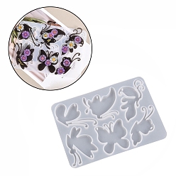 Белый Кулон силиконовые формы, формы для литья смолы, для уф-смолы, изготовление изделий из эпоксидной смолы, бабочка, белые, 166x118x6 мм