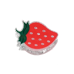 Клубника Заколки для волос из пвх, фрукты, с блестка, клубника, 26 мм