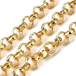 Настоящее золото 18K Латунные цепи Роло, стойки покрытие, без кадмия и без свинца, долговечный, несварные, с катушкой, реальный 18 k позолоченный, 8.5x3 мм
