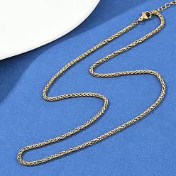 Золотой 304 ожерелья из цепочек из нержавеющей стали для унисекс, ионное покрытие (ip), золотые, 17.72 дюйм (45 см), 2 мм