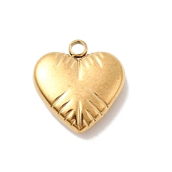 Золотой 304 подвески из нержавеющей стали, сердце, ионное покрытие (ip), золотые, 17x16x5 мм, отверстие : 2 мм