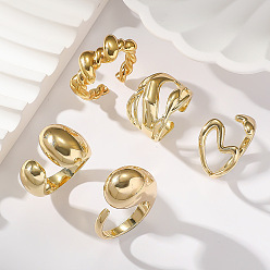 Золотой Наборы открытых колец-манжет из сплава для женщин, золотые, внутренний диаметр: регулируемый