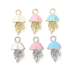 Платиновый & Золотой Подвески из эмали и сплава, медуза, платиной и золотом, 16x8.5~9 мм, отверстие : 2 мм