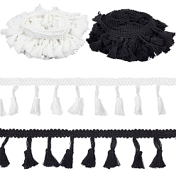 (52) Непрозрачная лаванда 10 ярдов 2 стиль хлопковая кисточка бахрома отделка, украшение одежды, аксессуары для костюма, разноцветные, 45x1~5 мм, 5 ярды / стиль