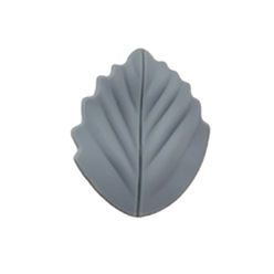 Серый Листовые пищевые экологически чистые силиконовые бусины, серые, 25x20x8.5 мм