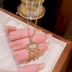 Lock Ожерелья из нержавеющей стали, ожерелья с подвесками из горного хрусталя, запирать, 8.27~19.69 дюйм (21~50 см)