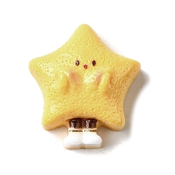 Звезда Желтые милые кабошоны из непрозрачной смолы, звезда, 24.5x22.5x11 мм