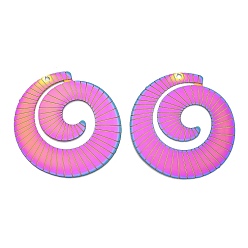 Rainbow Color 304 подвески из нержавеющей стали, гравированные металлические украшения, вихревое очарование, Радуга цветов, 39.5x37.5x0.3 мм, отверстие : 1.6 мм