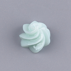 Бледно-бирюзовый Смола декодирует кабошоны, печенье, имитация еды, бледные бирюзовая, 14~15x14~15x10~11 мм