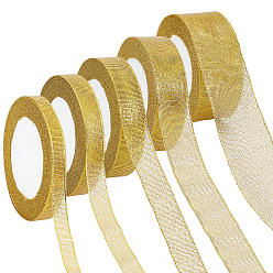 Light Khaki 5 Roll 5 Size Polyester Ribbon, for Gift Wrapping, Wedding, Brithday Party, Floral Bows Crafts Decoration, Light Khaki, 1Roll/size