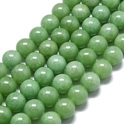 Морско-зеленый Натуральный Malaysia нефритовые бусы пряди, окрашенная и подогревом, круглые, цвета морской волны, 8~8.5 мм, отверстие : 1.2 мм, около 48 шт / нитка, 14.96 дюйм (38 см)