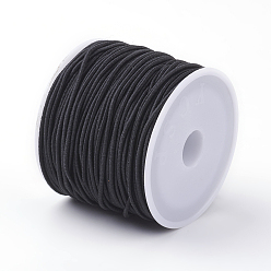 Black Elastic Cords, Stretchy String, for Bracelets, Necklaces, Jewelry Making, Black, 1.5mm, about 12.02~13.12 yards(11~12m)/roll