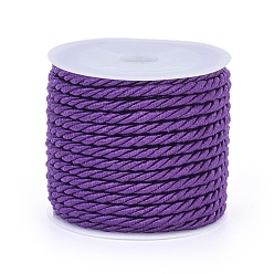 Фиолетовый Полиэфирного корда, витой шнур, фиолетовые, 3 мм, около 5.46 ярдов (5 м) / рулон