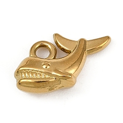 Золотой 304 прелести нержавеющей стали, очарование акулы, золотые, 10x13.5x4.5 мм, отверстие : 1.8 мм