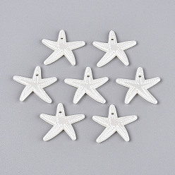 Кремово-белый Абс пластмассовые жемчужные подвески, морская звезда, кремово-белые, 20x23x3 мм, отверстие : 1.6 мм, Около 1190 шт / 500 г