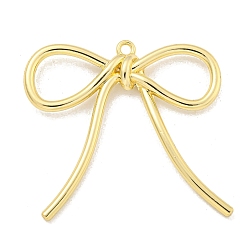Золотой Стойки подвески обшивки сплава, бантом прелести, золотые, 40x40x5.5 мм, отверстие : 2 мм