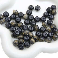 Черный 10 бусины из смолы, рондель, чёрные, 11x8 мм, отверстие : 1.5 мм