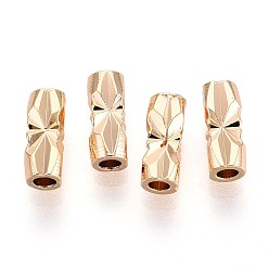 Настоящее золото 18K Spacer бисер латунные, без кадмия, без никеля и без свинца, баррель, реальный 18 k позолоченный, 8x3 мм, отверстие : 1.5 мм