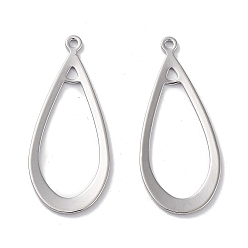 Платинированный Латунные 2 подвески с петлевыми звеньями, без кадмия, без никеля и без свинца, подвески-соединители в форме капли, Реальная платина, 30x13x1 мм, отверстия : 1.2 mm и 1.5 мм