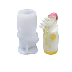 White 3D Christmas Santa Claus DIY Candle Silicone Molds, for Scented Candle Making, White, 5x5.3x10.6cm, Inner Diameter: 10x4.6x3.9cm
