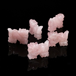 Розовый Кварц Резные фигурки драконов из натурального розового кварца, для украшения рабочего стола домашнего офиса, 38 мм