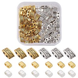 (52) Непрозрачная лаванда 100 шт. 4 многожильные звенья из немагнитного синтетического гематита и тибетского сплава, несущие бусины с двумя отверстиями, прямоугольные, разноцветные, 4.5~10x2~5x2.5~4 мм, отверстие : 1~1.5 мм, 25 шт / стиль